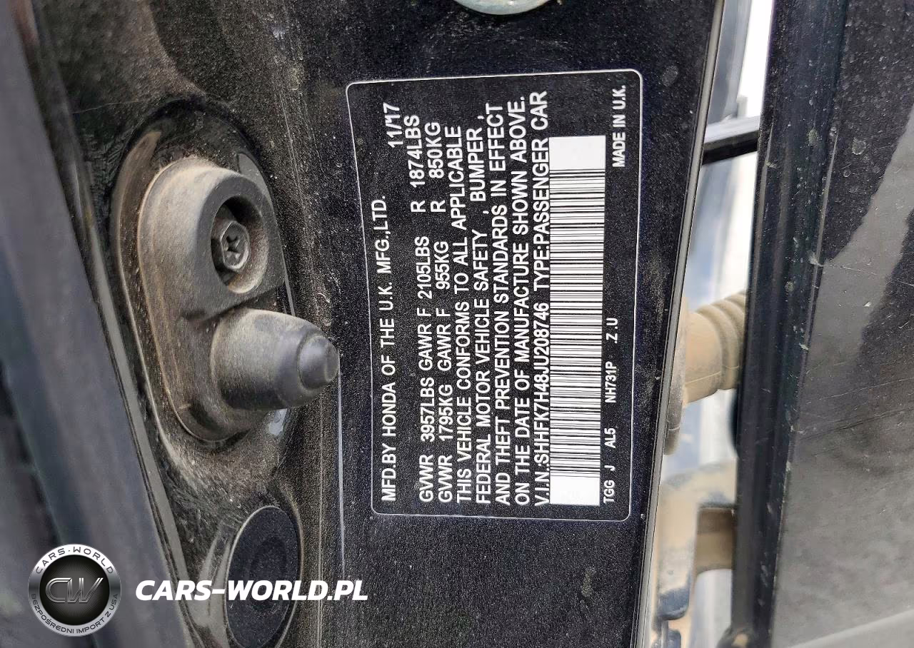 2018 Honda Civic Sport VIN:SHHFK7H48JU208746 - 12
