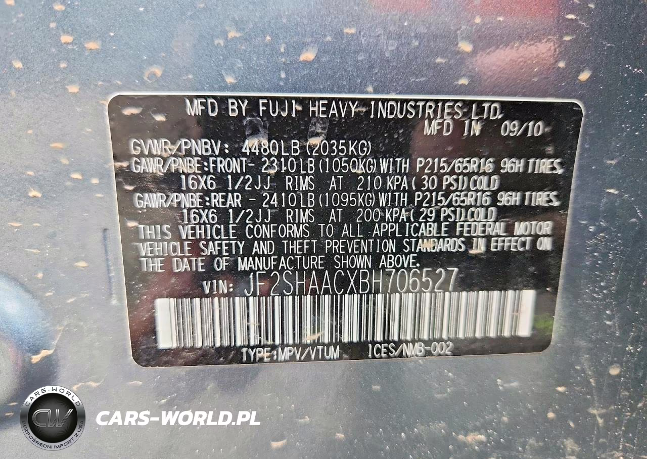 2011 Subaru Forester 2.5X VIN:JF2SHAACXBH706527 - 12
