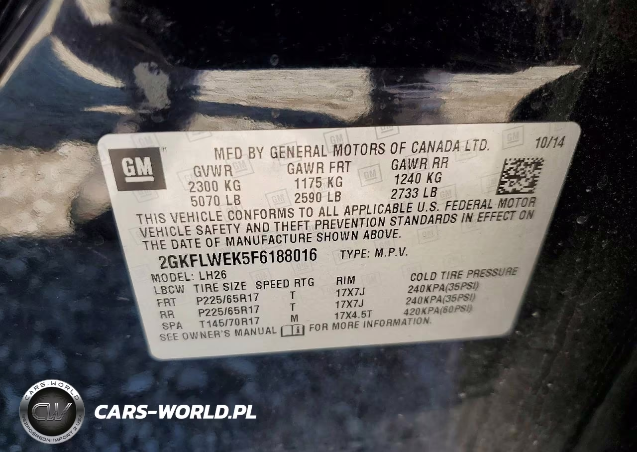 2015 GMC Terrain Sle VIN:2GKFLWEK5F6188016 - 13