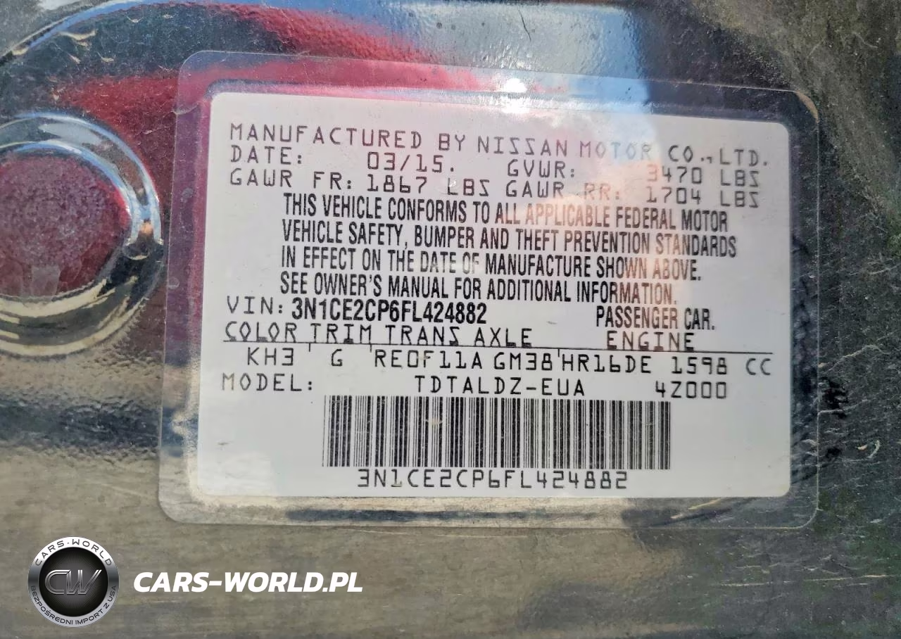 2015 Nissan Versa Note Sv VIN:3N1CE2CP6FL424882 - 14