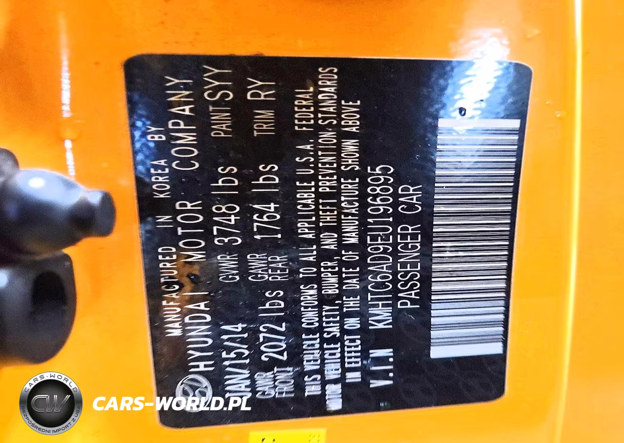 2014 Hyundai Veloster Base VIN:KMHTC6AD9EU196895 - 12