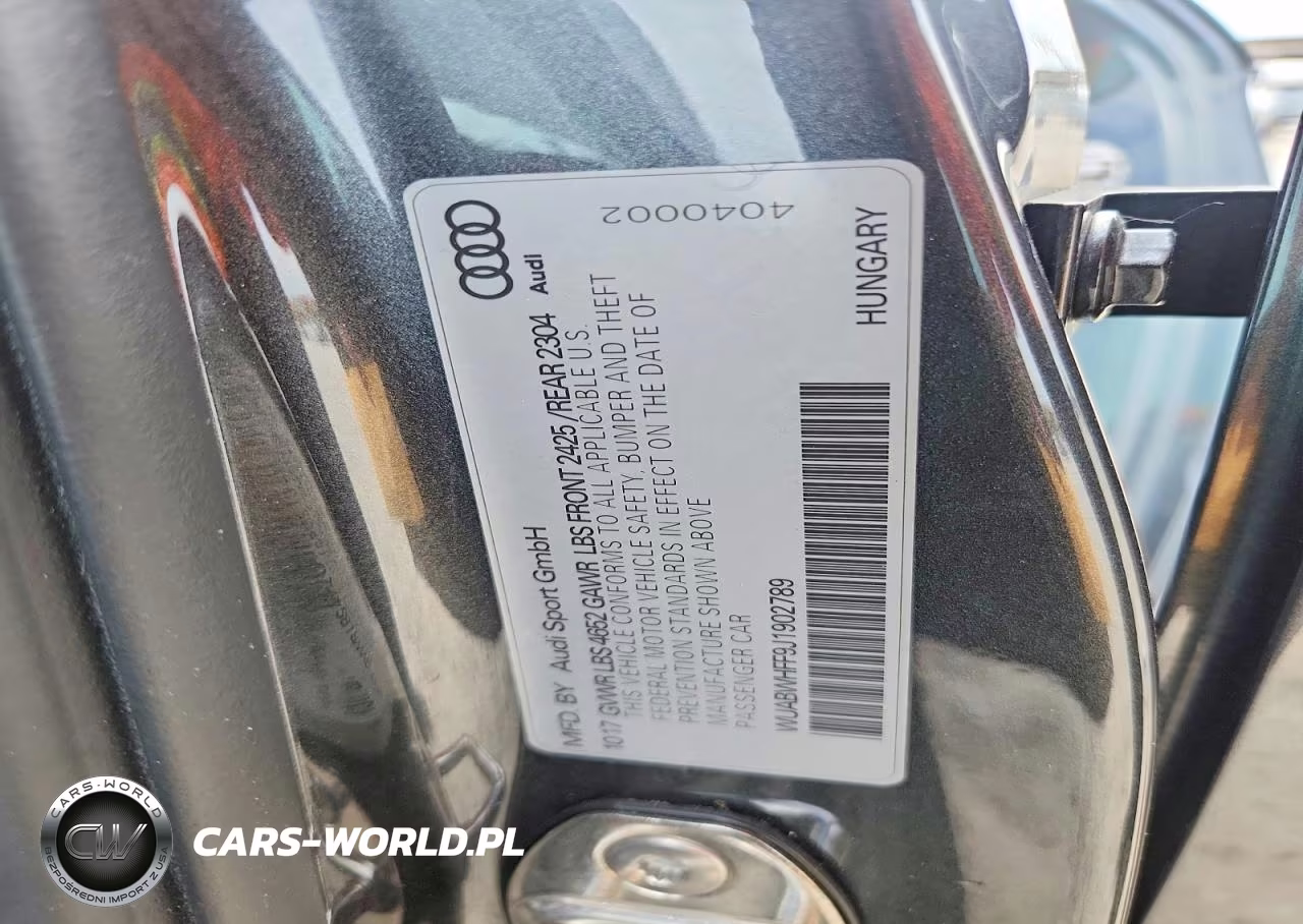 2018 Audi Rs3 VIN:WUABWHFF9J1902789 - 13