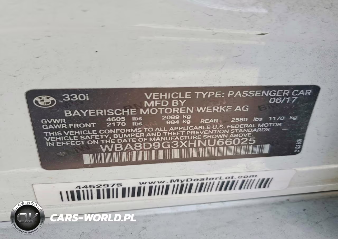 2017 BMW 330 Xi VIN:WBA8D9G3XHNU66025 - 13