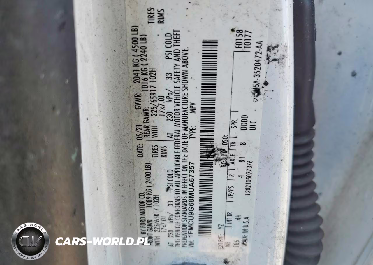 2021 Ford Escape Se VIN:1FMCU9G68MUA67357 - 13