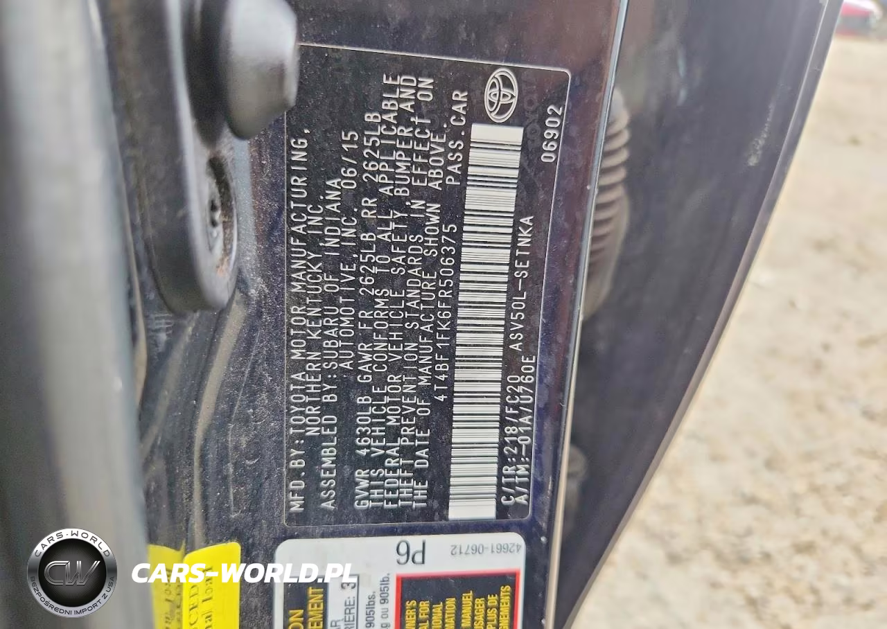 2015 Toyota Camry Le VIN:4T4BF1FK6FR506375 - 12