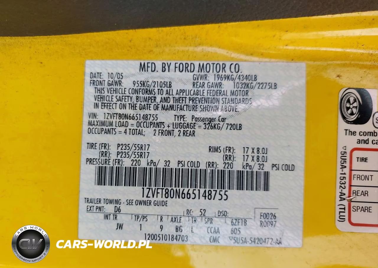 2006 Ford Mustang VIN:1ZVFT80N665148755 - 12