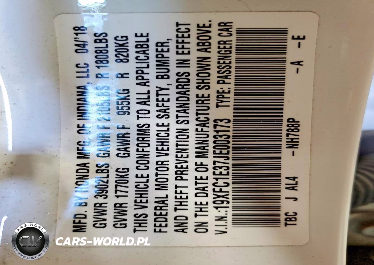 2018 Honda Civic Ex VIN:19XFC1E37JE003173 - 12
