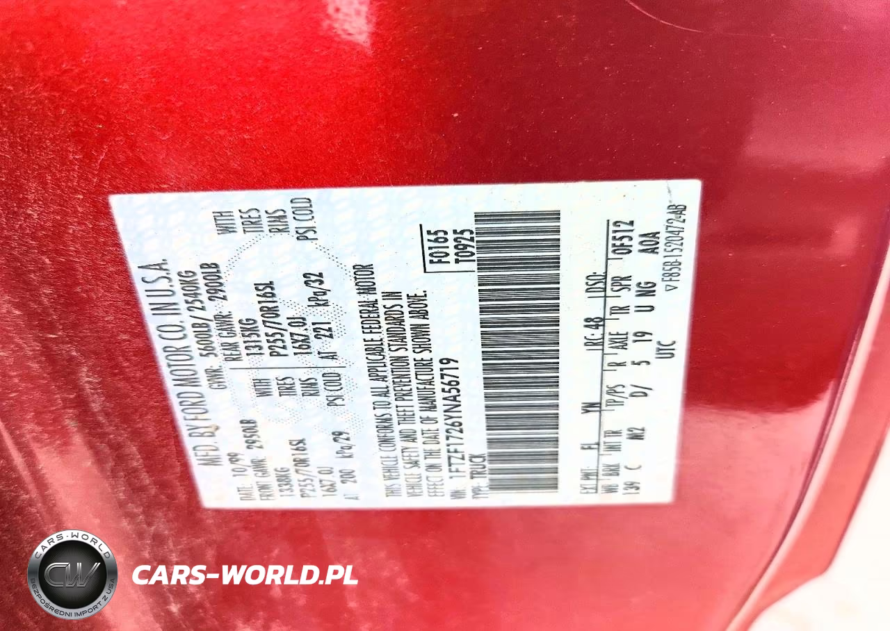 2000 Ford F150 VIN:1FTZF1726YNA56719 - 12