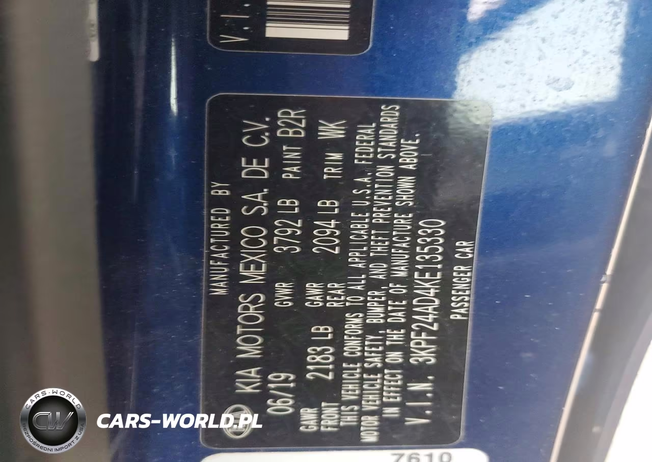 2019 Kia Forte Lxs VIN:3KPF24AD4KE135330 - 12