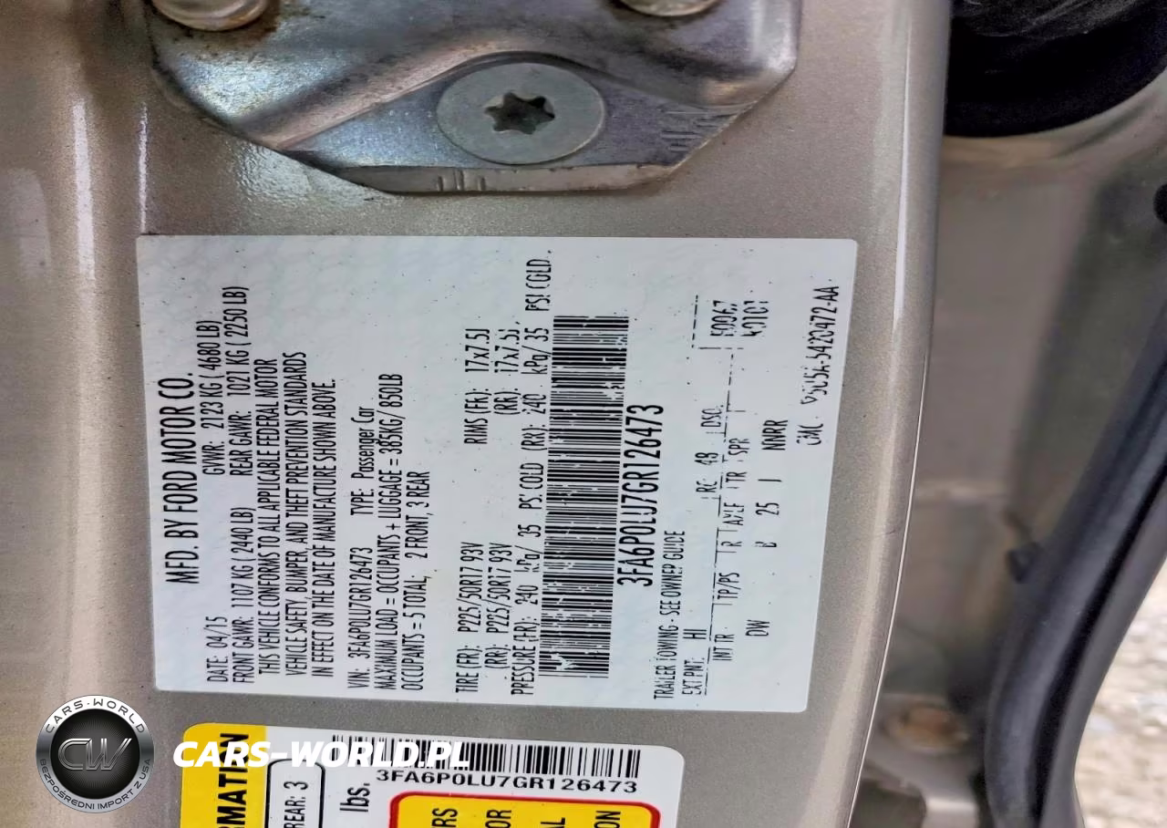 2016 Ford Fusion Se Hybrid VIN:3FA6P0LU7GR126473 - 12