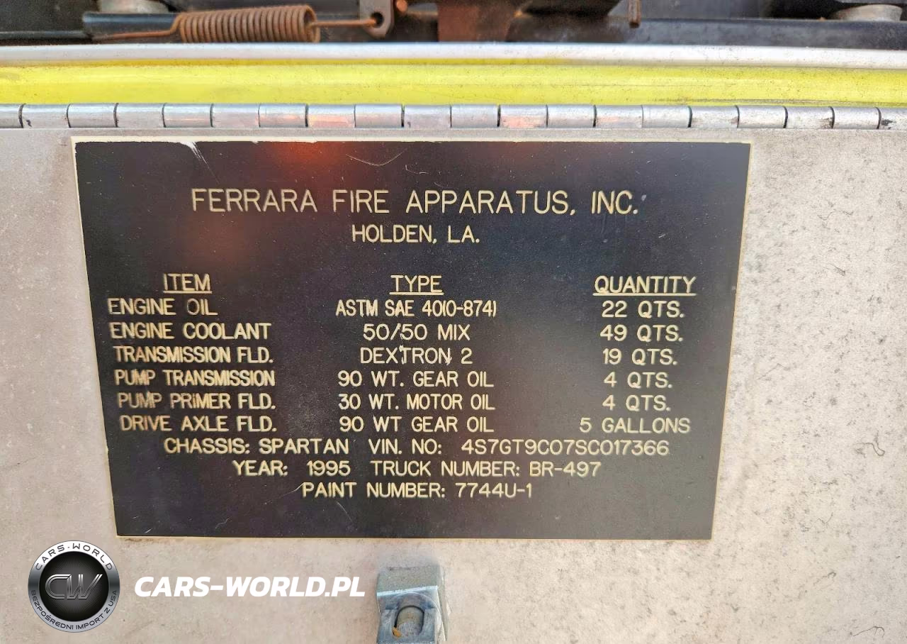 1995 Spartan Motors Firetruck VIN:4S7GT9C07SC017366 - 10