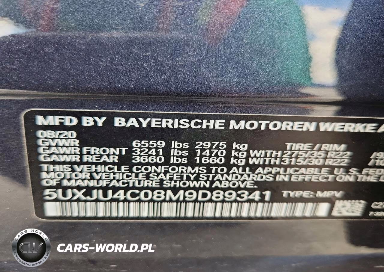 2021 BMW X5 M50I VIN:5UXJU4C08M9D89341 - 14