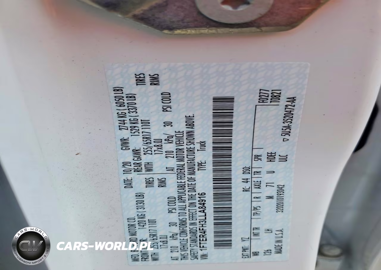 2020 Ford Ranger VIN:1FTER4FH3LLA84916 - 12