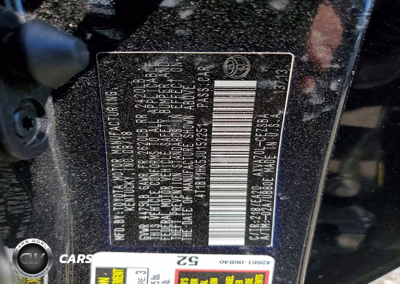 2018 Toyota Camry Se VIN:4T1B11HK5JU152251 - 12