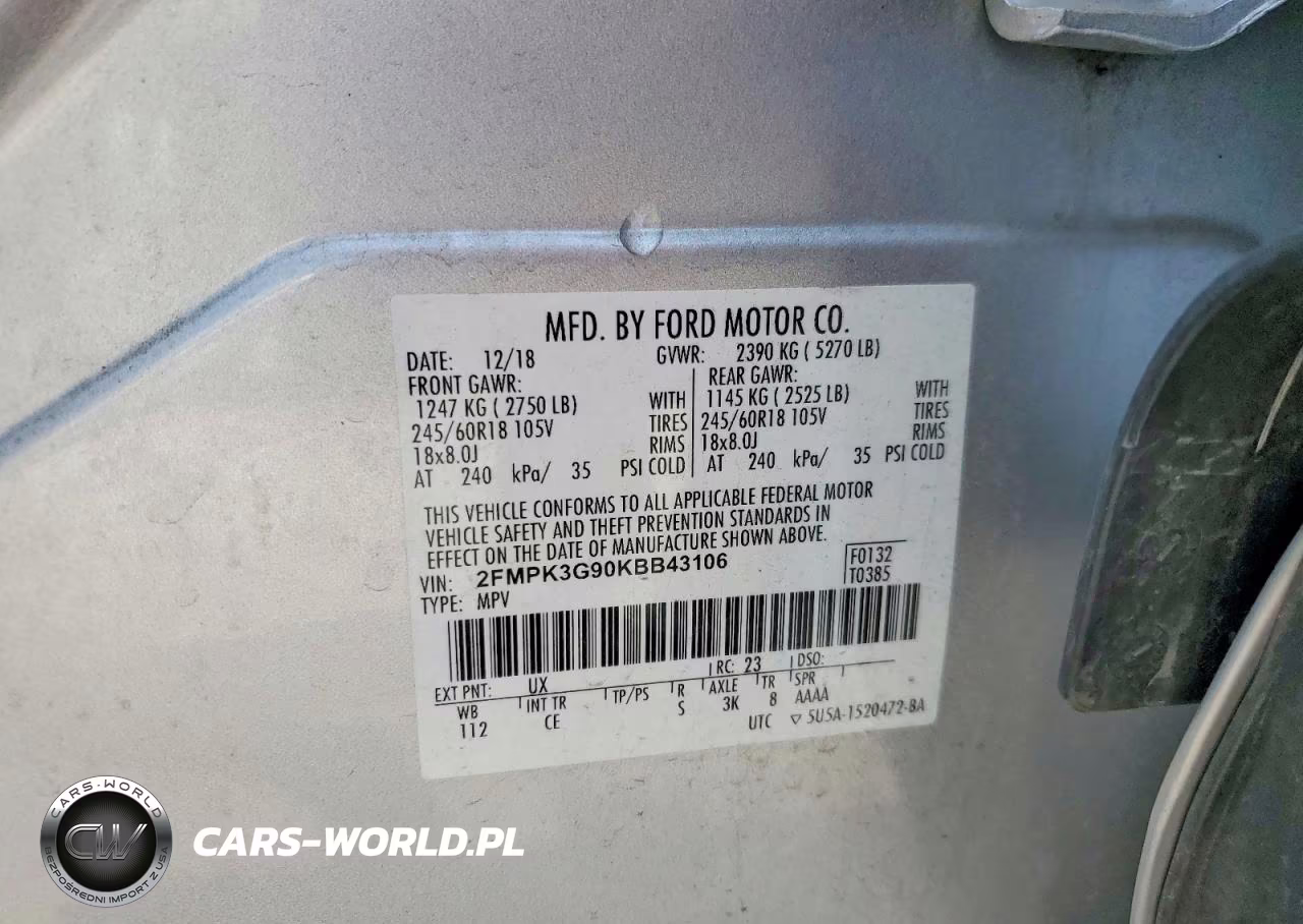 2019 Ford Edge Se VIN:2FMPK3G90KBB43106 - 13