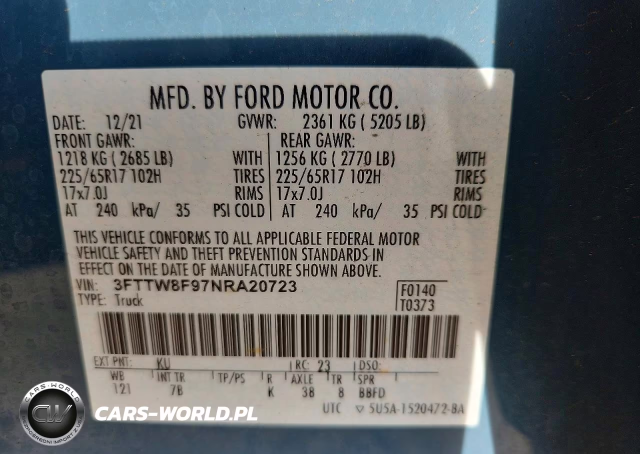 2022 Ford Maverick Xl VIN:3FTTW8F97NRA20723 - 13