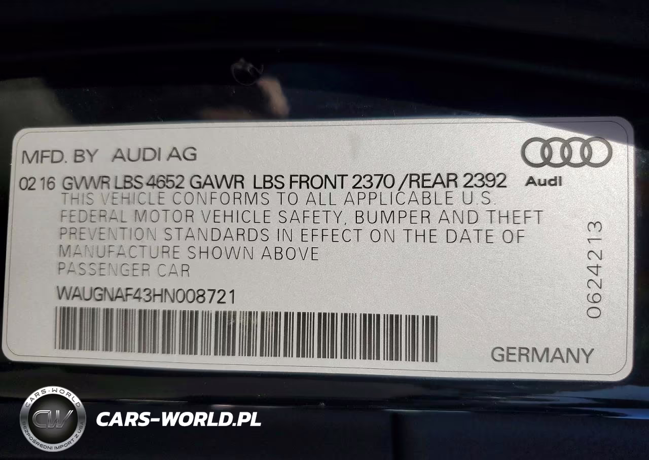 2017 Audi A4 Premium VIN:WAUGNAF43HN008721 - 12