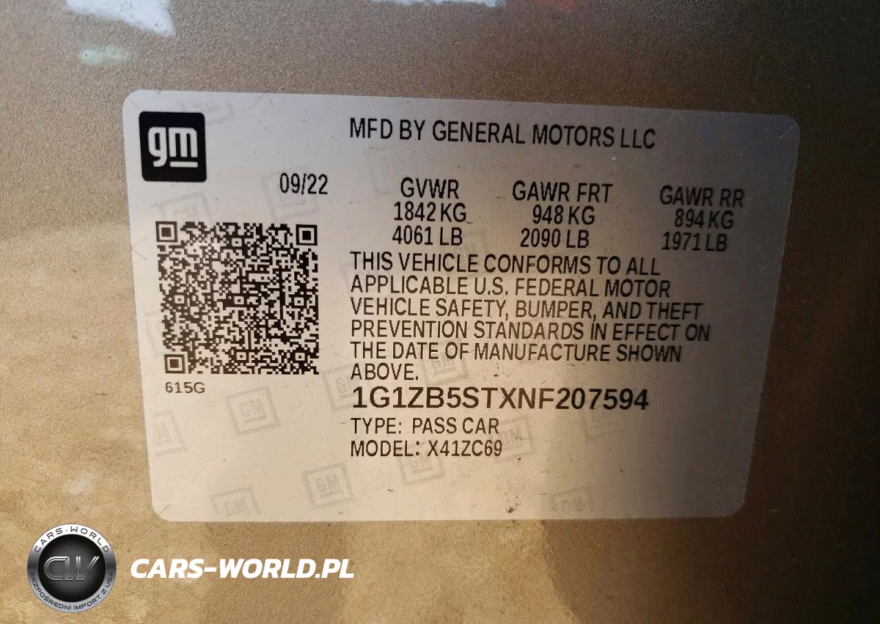 2022 Chevrolet Malibu Ls VIN:1G1ZB5STXNF207594 - 12