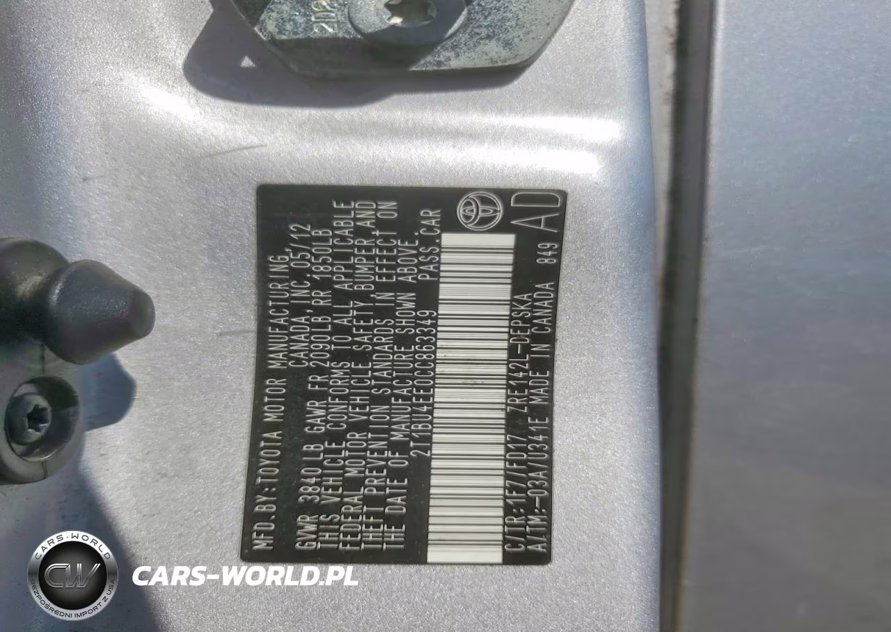 2012 Toyota Corolla S VIN:2T1BU4EE0CC863349 - 12