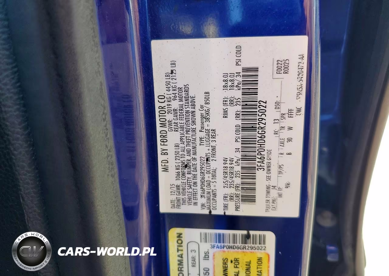 2016 Ford Fusion Se VIN:3FA6P0HD6GR295022 - 12