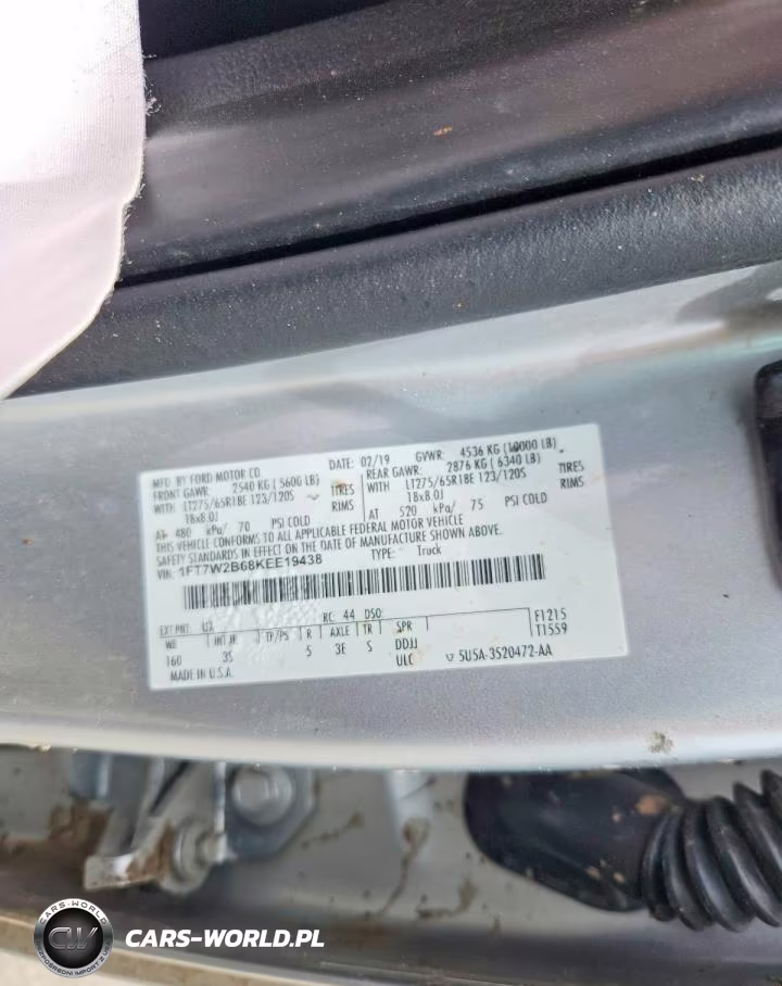 2019 Ford F250 Super Duty VIN:1FT7W2B68KEE19438 - 12