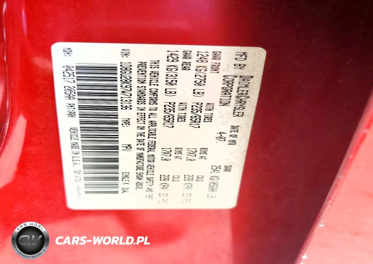 2007 Dodge Nitro Sxt VIN:1D8GU28K97W713136 - 14