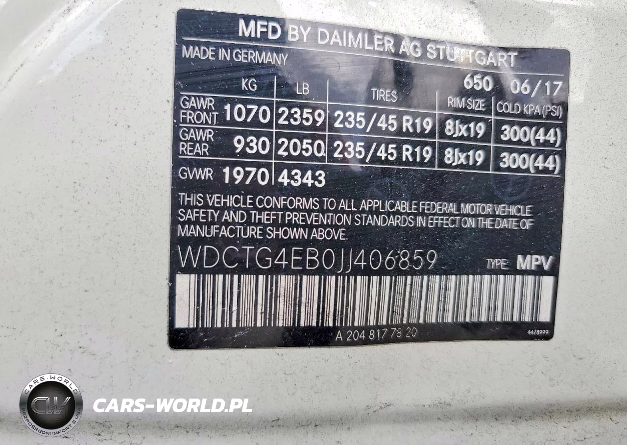 2018 Mercedes-Benz Gla 250 VIN:WDCTG4EB0JJ406859 - 12