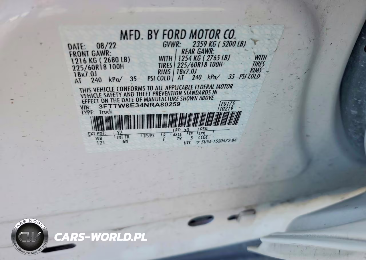 2022 Ford Maverick Xl VIN:3FTTW8E34NRA80259 - 12
