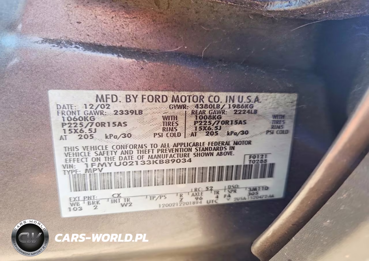 2003 Ford Escape Xls VIN:1FMYU02133KB89034 - 12