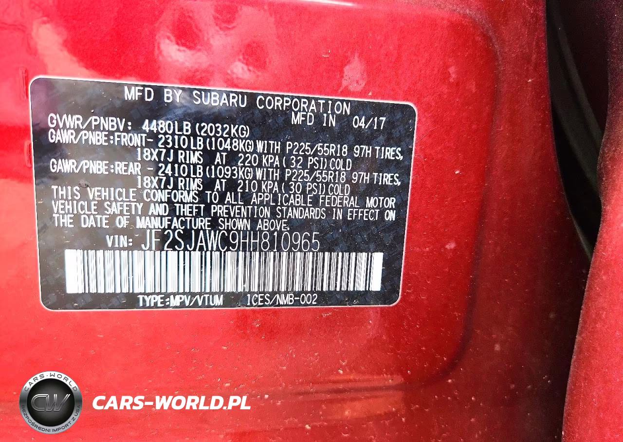 2017 Subaru Forester 2.5I Touring VIN:JF2SJAWC9HH810965 - 12