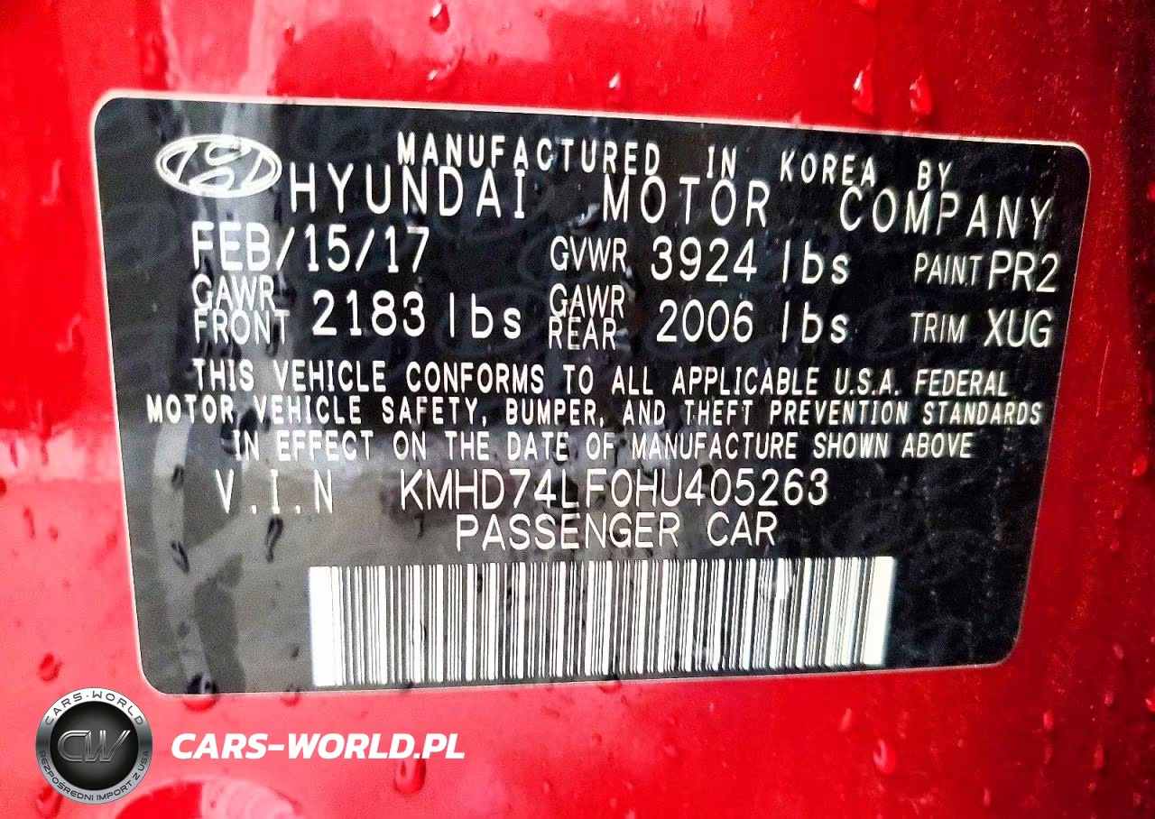 2017 Hyundai Elantra Se VIN:KMHD74LF0HU405263 - 12