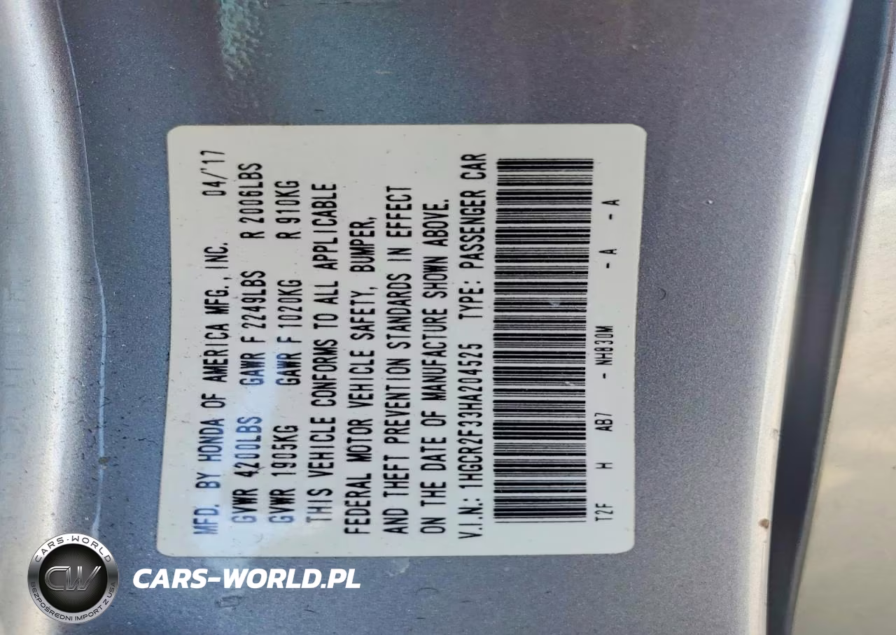 2017 Honda Accord Lx VIN:1HGCR2F33HA204525 - 12