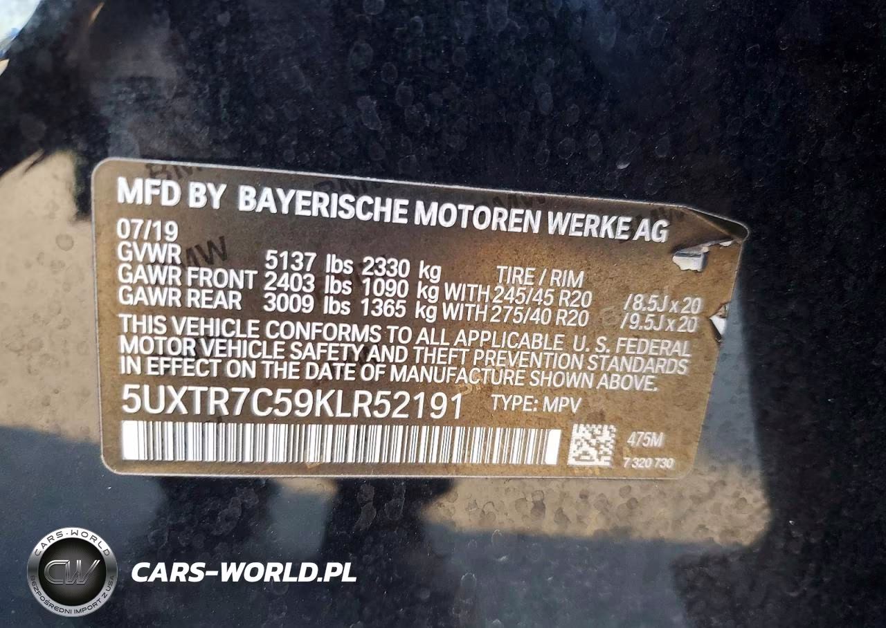 2019 BMW X3 Sdrive30I VIN:5UXTR7C59KLR52191 - 13