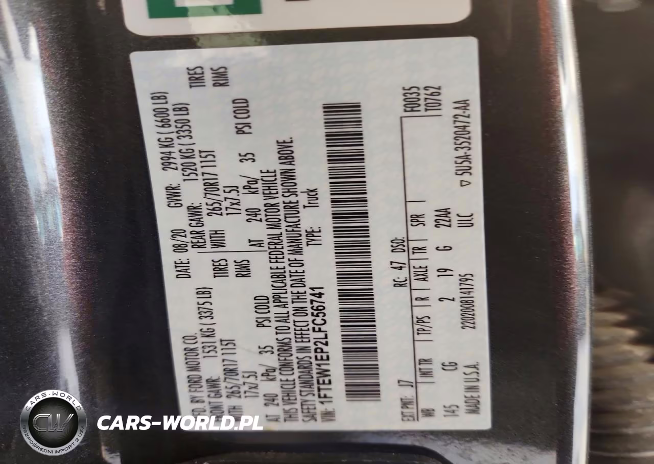 2020 Ford F150 Supercrew VIN:1FTEW1EP2LFC56741 - 12