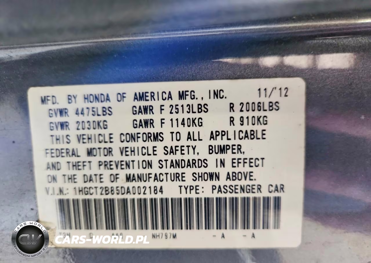 2013 Honda Accord Exl VIN:1HGCT2B85DA002184 - 13
