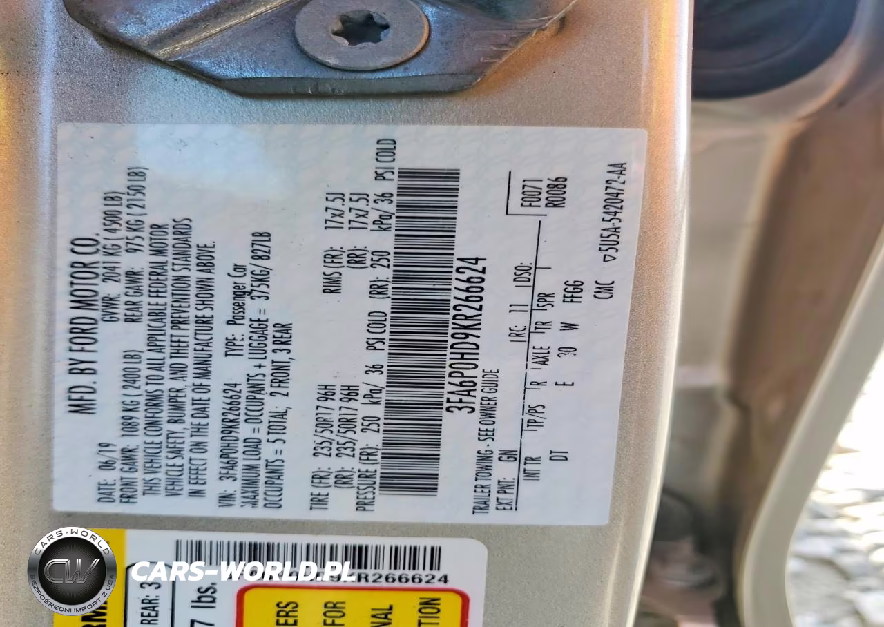 2019 Ford Fusion Se VIN:3FA6P0HD9KR266624 - 12