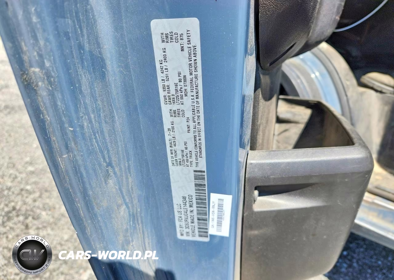 2020 Ram Promaster 3500 3500 High VIN:3C6URVJG4LE144346 - 12