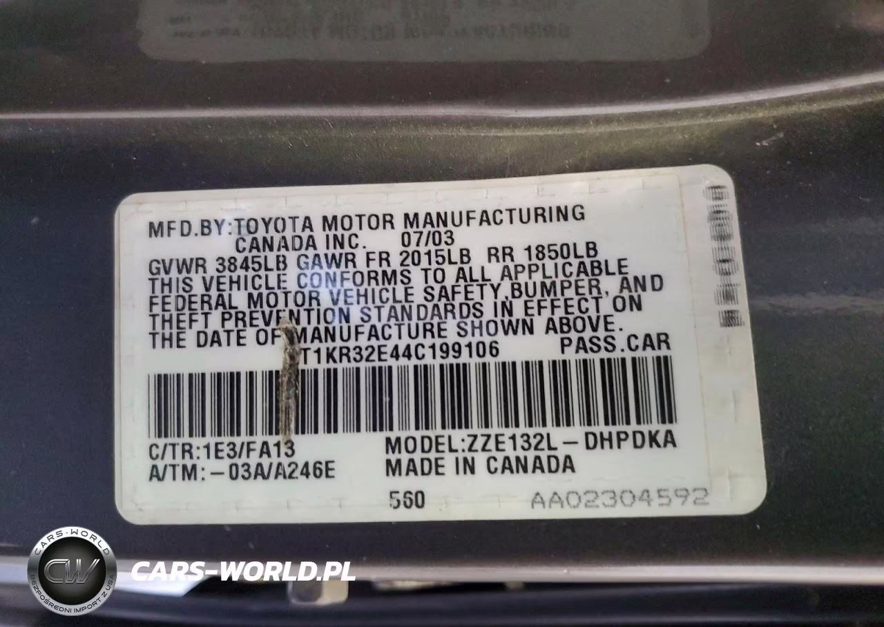 2004 Toyota Corolla Matrix Xr VIN:2T1KR32E44C199106 - 13