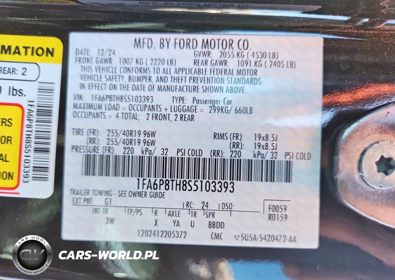 2025 Ford Mustang VIN:1FA6P8TH8S5103393 - 12