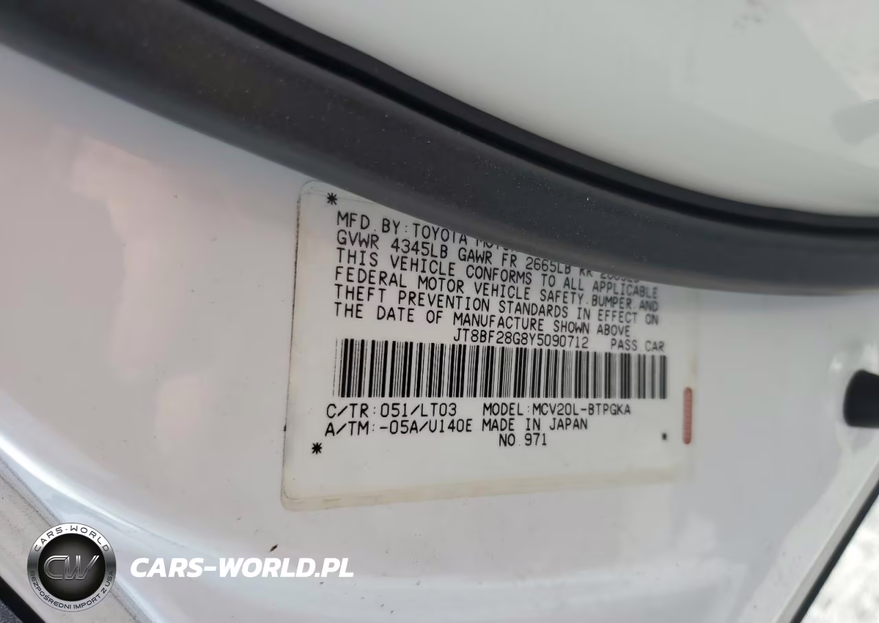 2000 Lexus Es 300 VIN:JT8BF28G8Y5090712 - 12