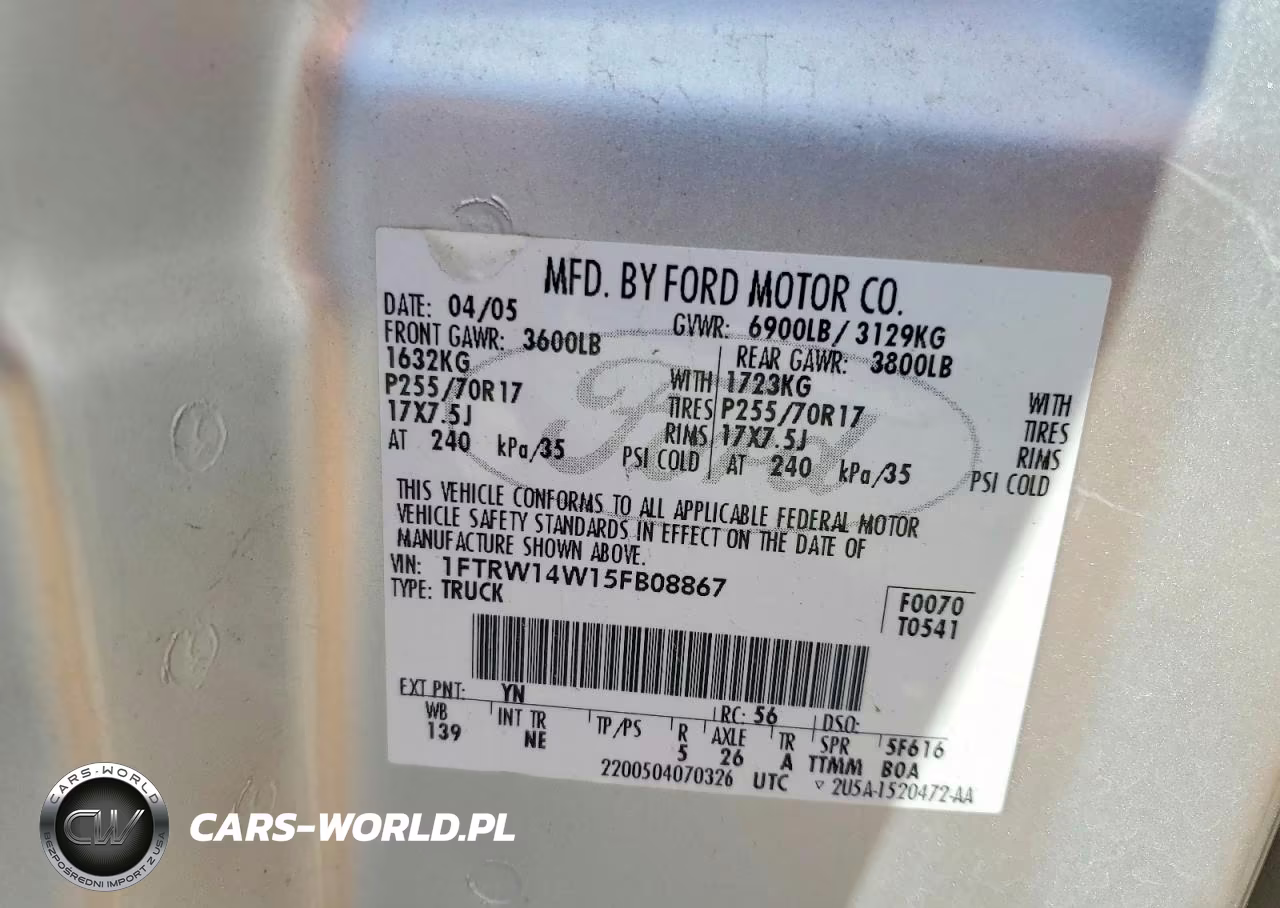 2005 Ford F150 Supercrew VIN:1FTRW14W15FB08867 - 12
