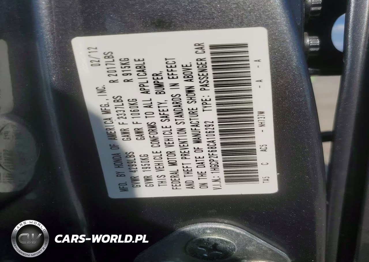 2012 Honda Accord Se VIN:1HGCP2F68CA106292 - 13