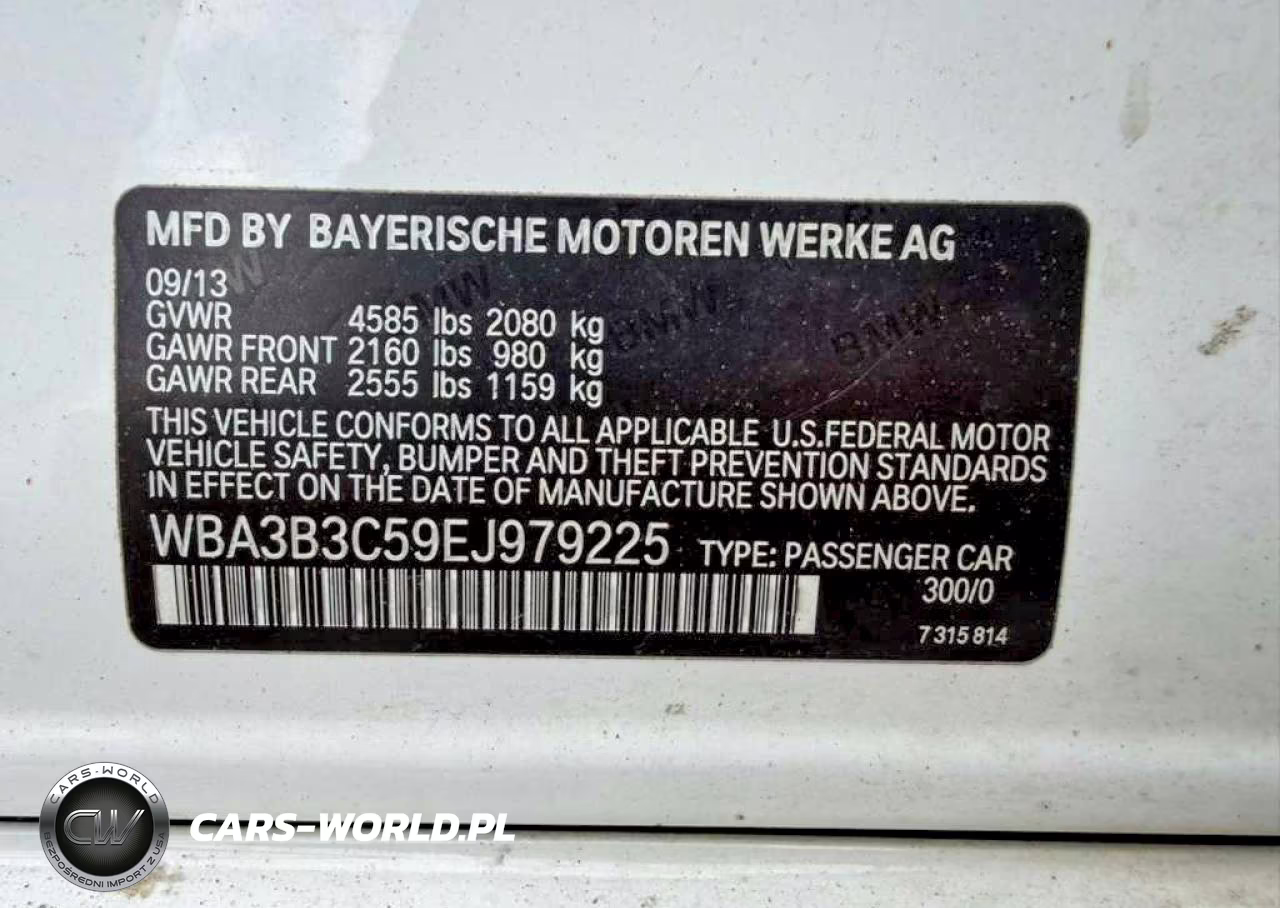 2014 BMW 328 Xi VIN:WBA3B3C59EJ979225 - 13