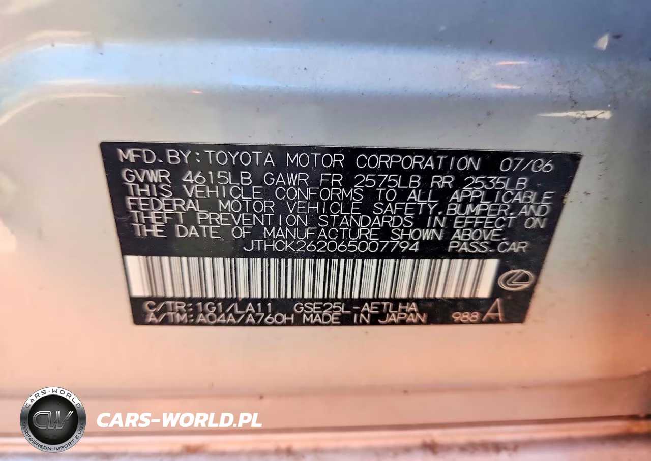 2006 Lexs Is 250 VIN:JTHCK262065007794 - 12