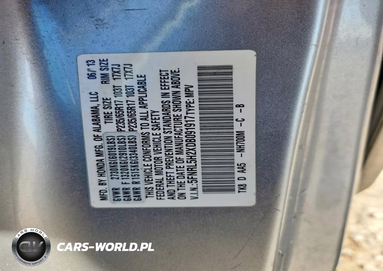 2013 Honda Odyssey Lx VIN:5FNRL5H2XDB091917 - 13