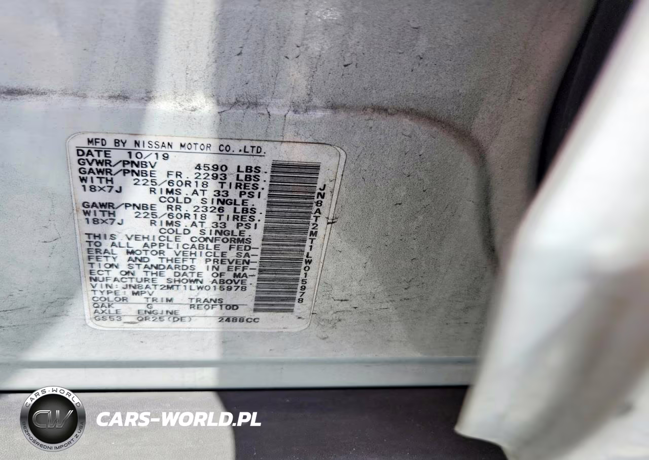 2020 Nissan Rogue Sv VIN:JN8AT2MT1LW015978 - 14