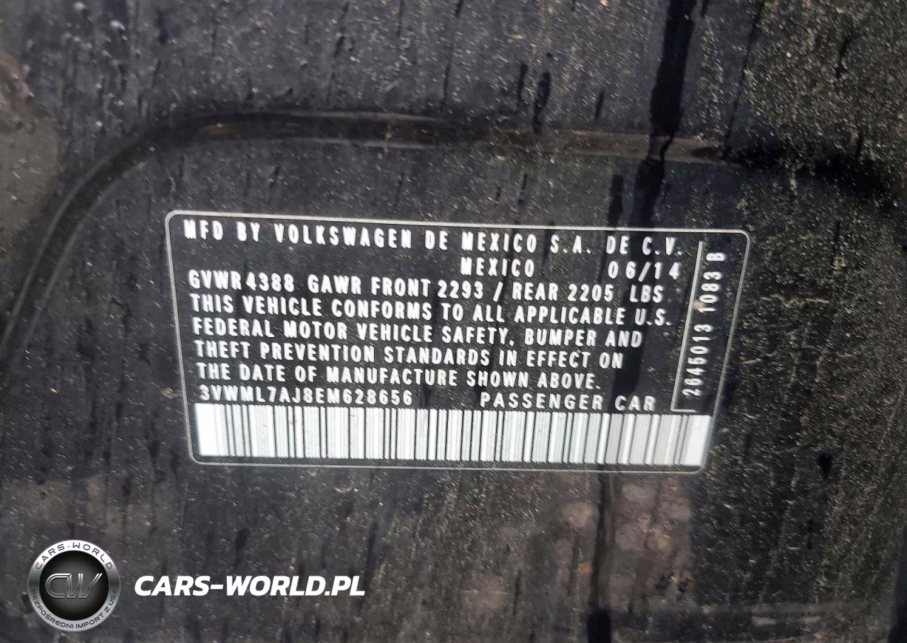 2014 Volkswagen Jetta Tdi VIN:3VWML7AJ8EM628656 - 12