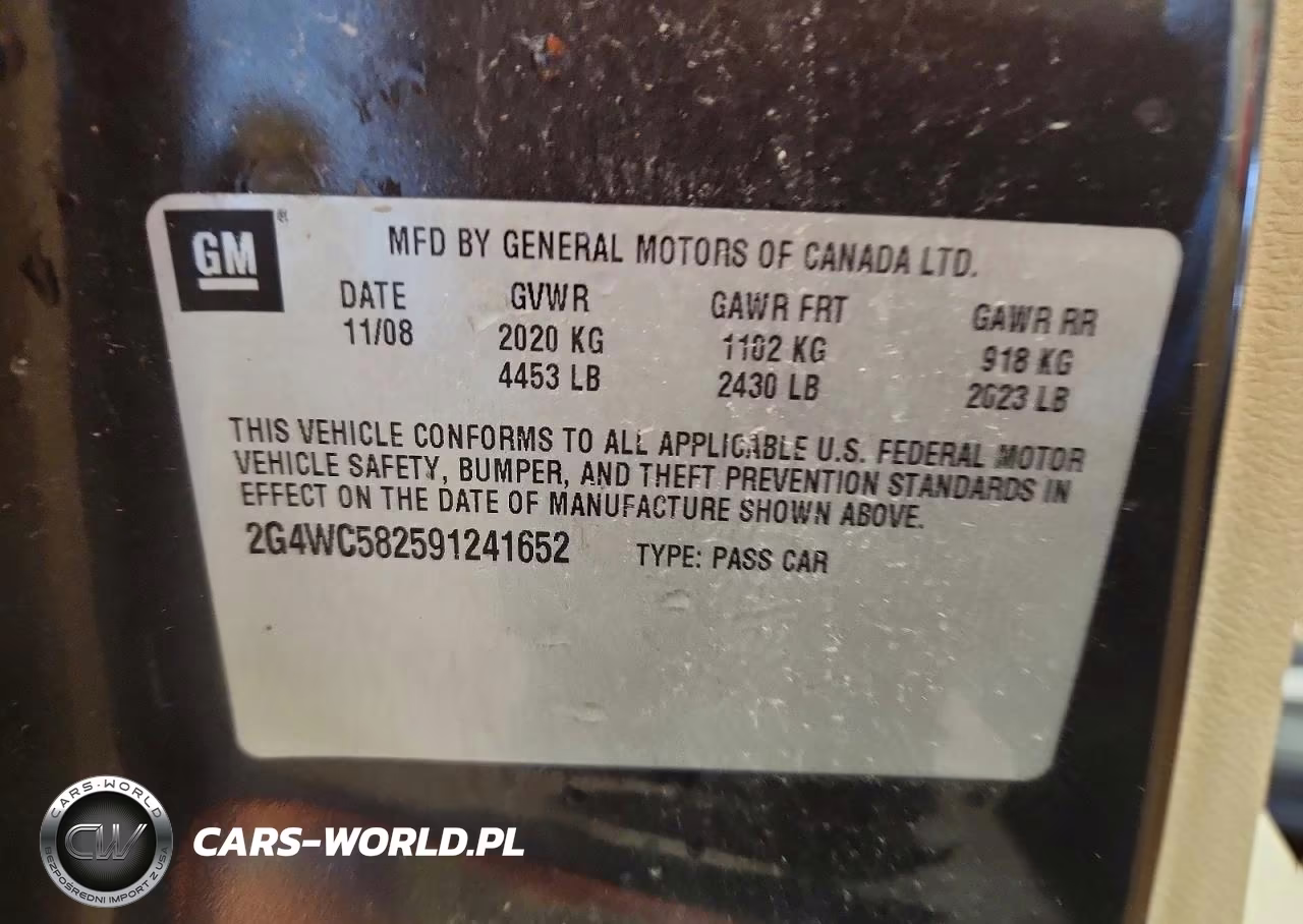 2009 Buick Lacrosse Cx VIN:2G4WC582591241652 - 12