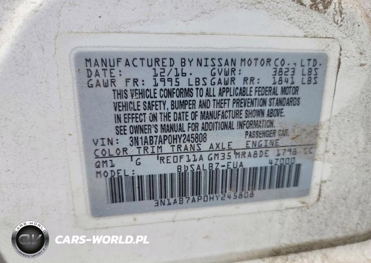 2017 Nissan Sentra S VIN:3N1AB7AP0HY245808 - 12