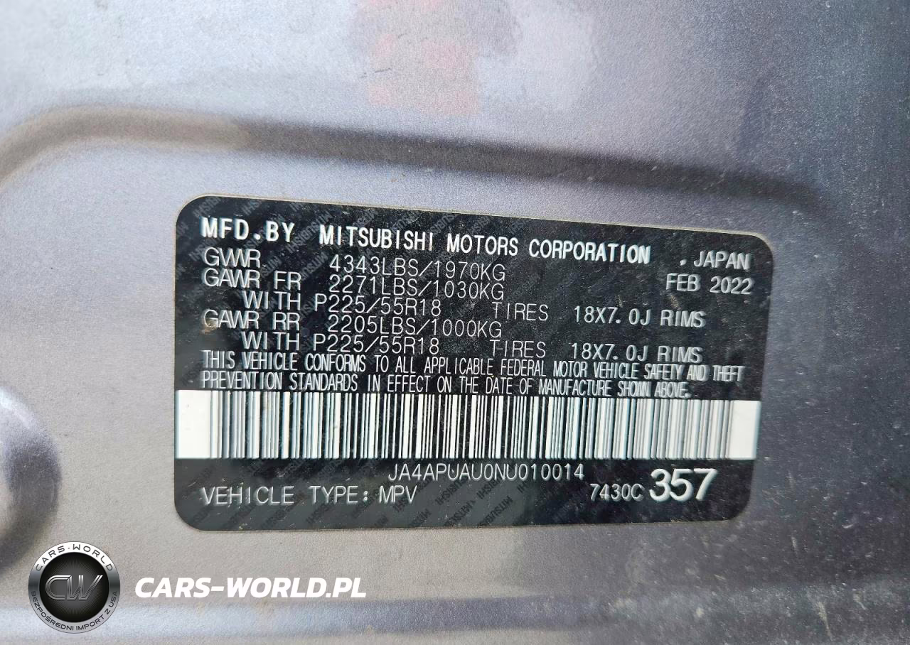 2022 Mitsubishi Outlander Sport Es VIN:JA4APUAU0NU010014 - 13